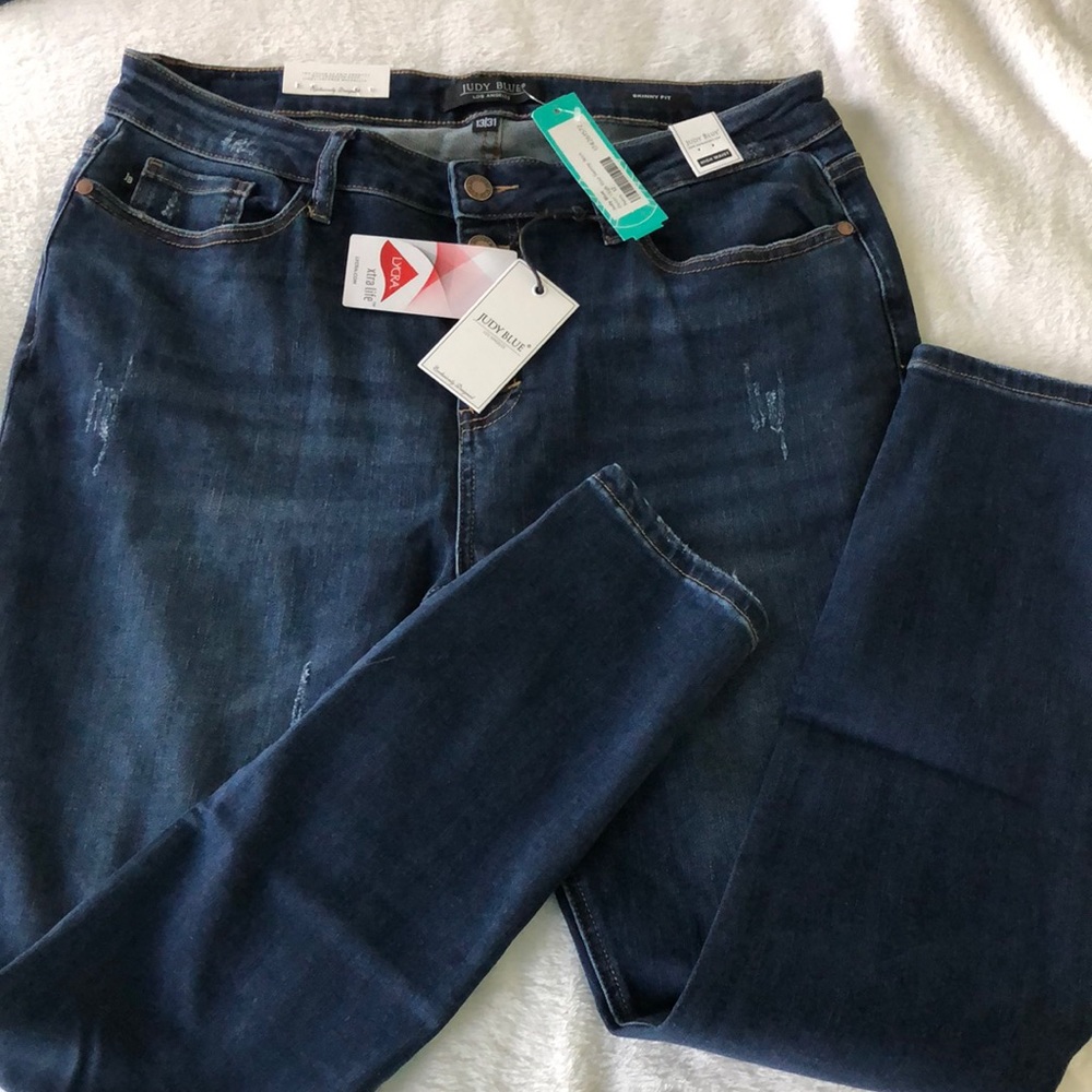 NWT Judy Blue Peter High Rise Skinny Jean - Navy - size 12
